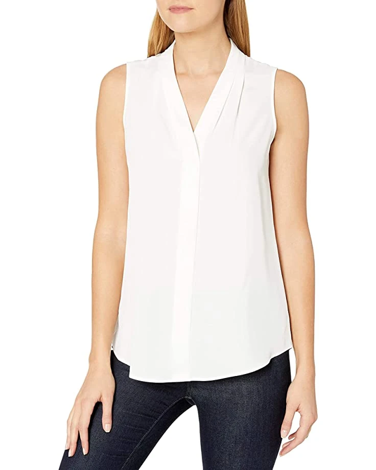 Calvin Klein Women's Sleeveless Blouse with Inverted Pleat (Standard and Plus) | Shirts & Tops 1 Calvin Klein Women's Sleeveless Blouse with Inverted Pleat (Standard and Plus) | Shirts & Tops