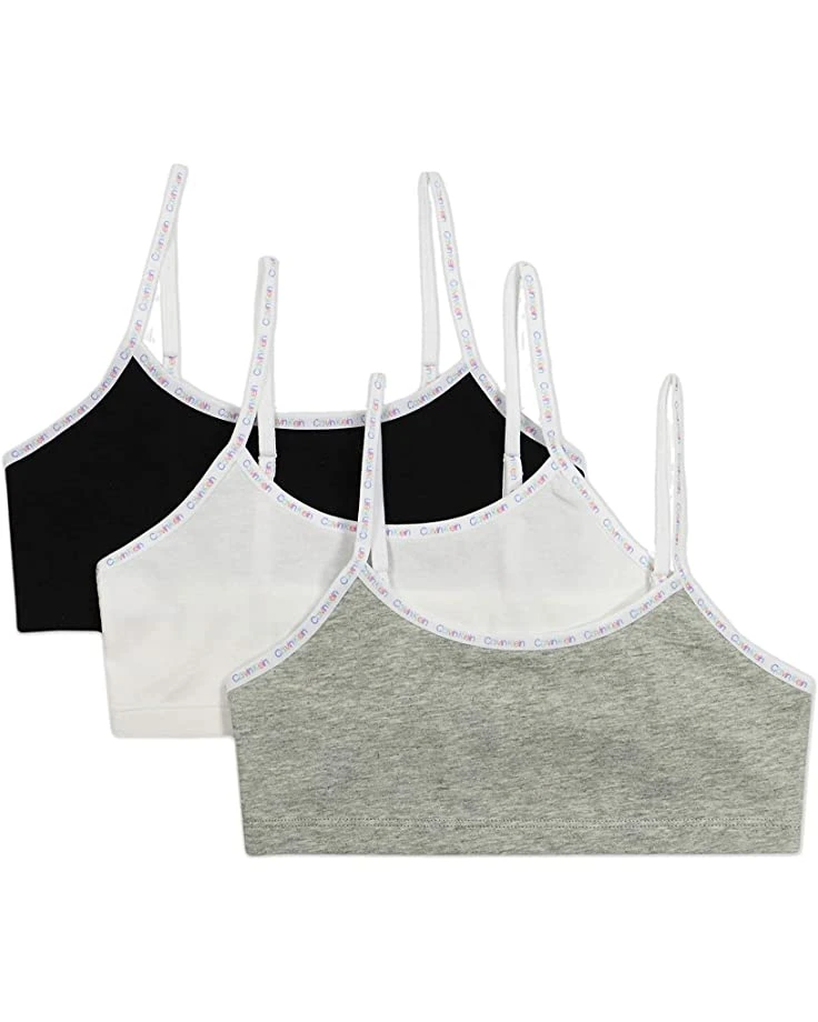 Calvin Klein Girls' Training Bra Cotton Bralette with Adjustable Straps, 3 Pack | Underwear & Intimates 1 Calvin Klein Girls' Training Bra Cotton Bralette with Adjustable Straps, 3 Pack | Underwear & Intimates