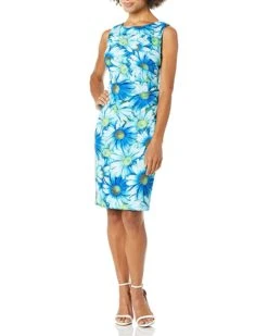 Calvin Klein Women's Sleeveless Scuba Starburst Sheath Dress | Dresses