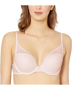 Calvin Klein Womens Perfectly Fit Geo Lace Lightly Lined Plunge Bra | Underwear & Intimates
