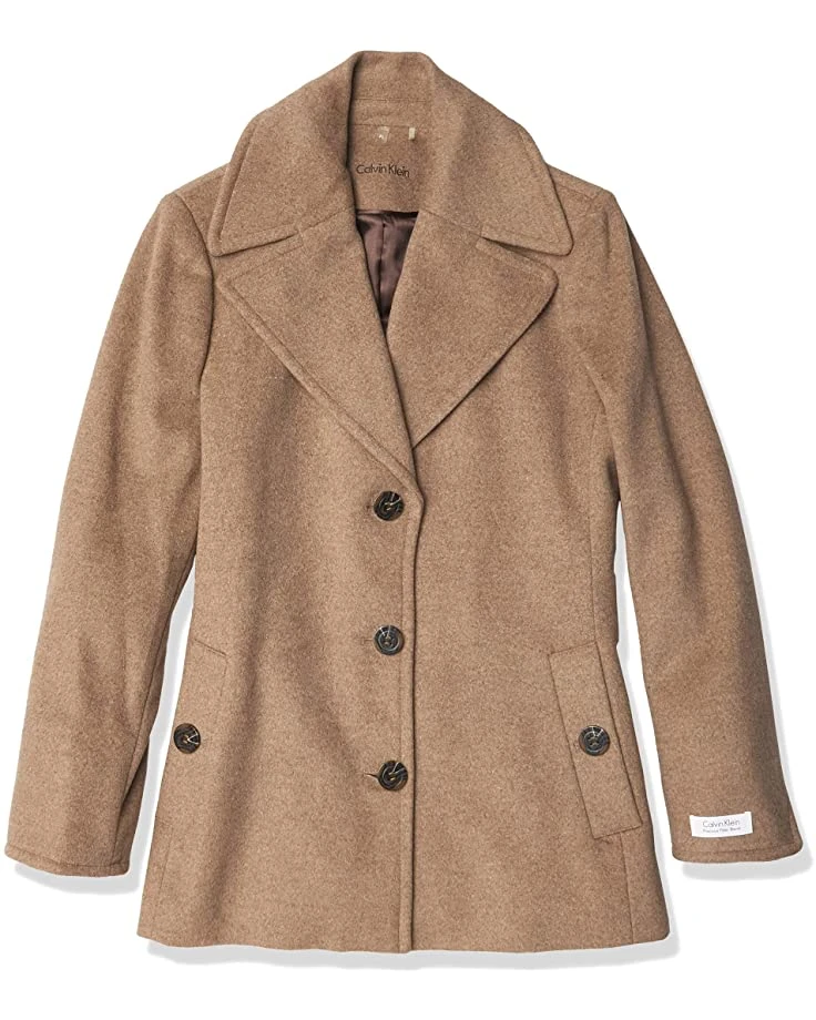 Calvin Klein Women's Petite Single Breasted Peacoat | Coats & Outerwear 3 Calvin Klein Women's Petite Single Breasted Peacoat | Coats & Outerwear - Image 3