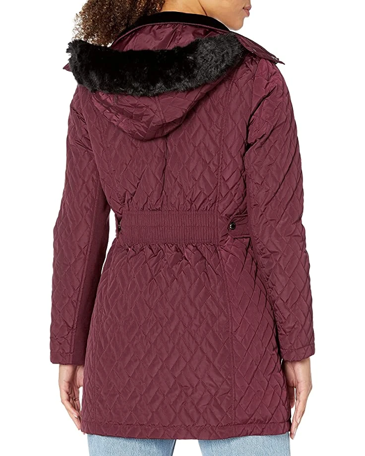 811aS8Z2IxL._AC_SR736920_.jpg Calvin Klein Women's Walker Length Faux Fur Trimmed, Diamond Quilting Pattern | Coats & Outerwear -Calvin Klein Sales Shop