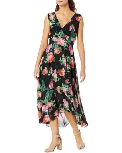 Calvin Klein Women's Chiffon Sleeveless V Neck Maxi Dress | Dresses