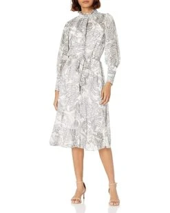 Calvin Klein Women's Button Front Shirt Dress with Ruffle Collar | Dresses