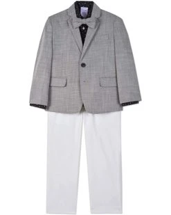 Calvin Klein Boys' Toddler 4-Piece Formal Suit Set, Heather Birch, 4T | Suits