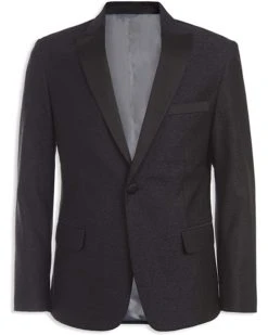 Calvin Klein Boys' Blazer Suit Jacket, 2-Button Single Breasted Closure, Buttoned Cuffs & Front Flap Pockets | Coats & Outerwear