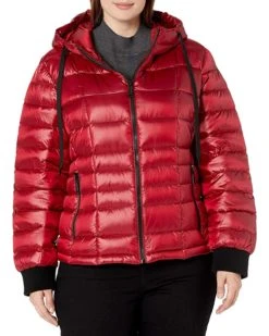 Calvin Klein Womens Plus Size Short Packable with Scuba Cuffs | Coats & Outerwear