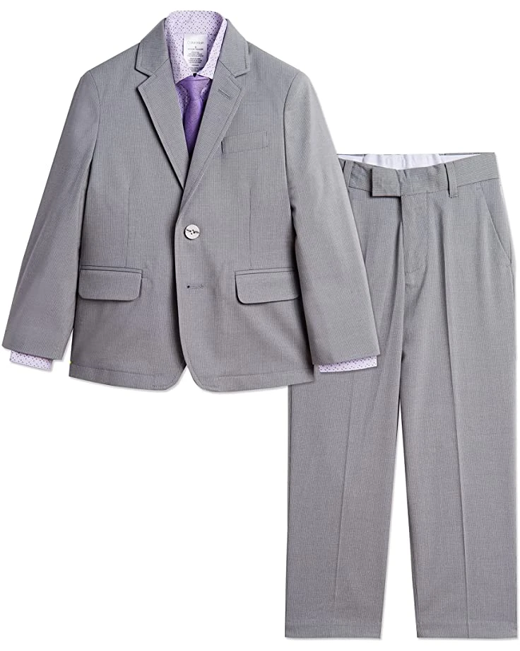81I-nGPRQNL._AC_SR736920_.jpg Calvin Klein Boys' Toddler 4-Piece Formal Suit Set, Heather Birch, 4T | Suits -Calvin Klein Sales Shop 81I nGPRQNL. AC SR736920