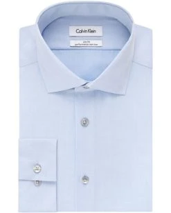 Calvin Klein Men's Dress Shirt Slim Fit Non Iron Herringbone Spread Collar | Shirts & Tops