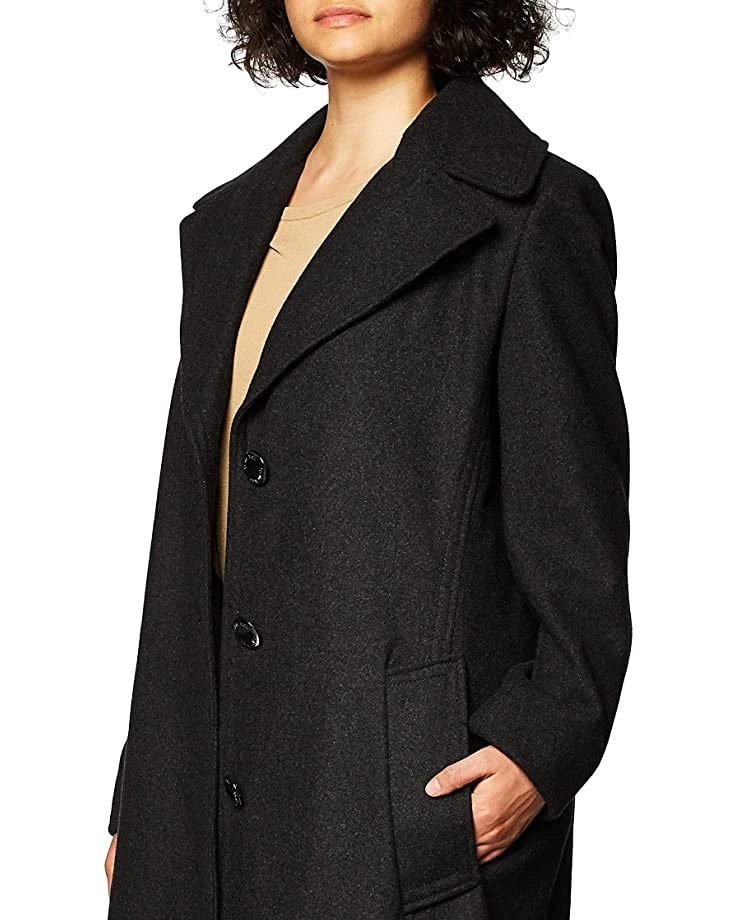 Calvin Klein Womens Single Breasted Walker with Button Front Closure | Coats & Outerwear 3 Calvin Klein Womens Single Breasted Walker with Button Front Closure | Coats & Outerwear - Image 3