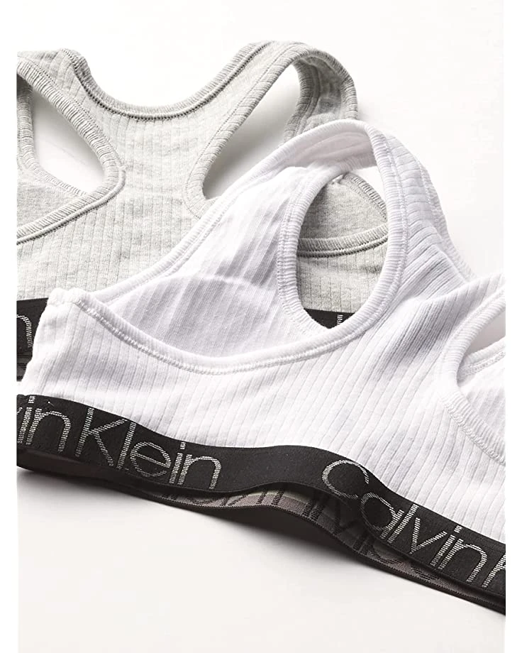 Calvin Klein Girls' Cotton Racerback Ribbed Bralette, 2 Pack | Underwear & Intimates 2 Calvin Klein Girls' Cotton Racerback Ribbed Bralette, 2 Pack | Underwear & Intimates - Image 2