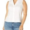 Calvin Klein Women's Plus Size Sleeveless Wrinkle Free Button Down Top | Shirts & Tops