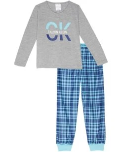 Calvin Klein Kids Two-Piece Brushed Micro Joggers Set (Little Kids/Big Kids) | Sleepwear