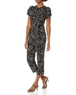 Calvin Klein Women's Tulip Sleeve Jumpsuit with Self Belt | Jumpsuits & Rompers