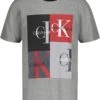 Calvin Klein Boys' Short Sleeve Crew-Neck T-Shirt, Solid Color with Box Logo on Chest | Shirts & Tops