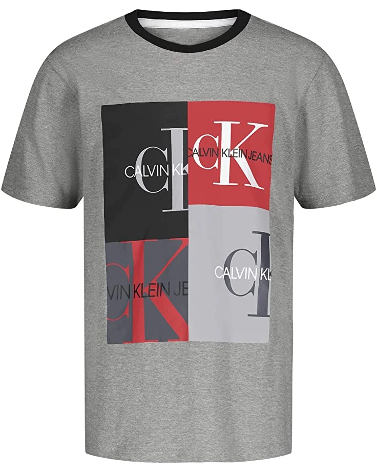 Calvin Klein Boys' Short Sleeve Crew-Neck T-Shirt, Solid Color with Box Logo on Chest | Shirts & Tops 1 Calvin Klein Boys' Short Sleeve Crew-Neck T-Shirt, Solid Color with Box Logo on Chest | Shirts & Tops