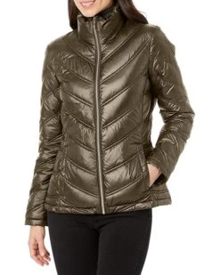 Calvin Klein Women's Lightweight Chevron Quilted Packable Down Jacket | Coats & Outerwear
