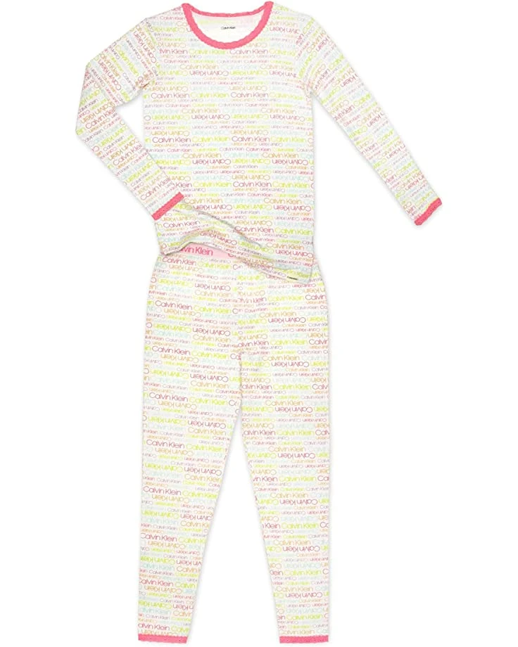 Calvin Klein Girls' 2 Piece Sleepwear Top and Bottom Pajama Set Pj 1 Calvin Klein Girls' 2 Piece Sleepwear Top and Bottom Pajama Set Pj