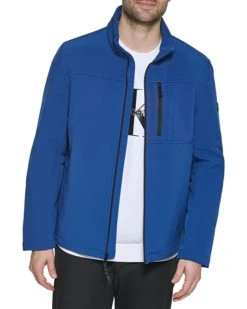 Calvin Klein Men's Water Resistant Soft Shell Open Bottom Jacket (Standard and Big & Tall) | Coats & Outerwear