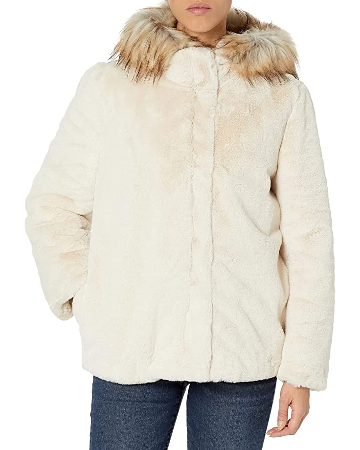 Calvin Klein Womens Faux Fur Hooded Coat | Coats & Outerwear 1 Calvin Klein Womens Faux Fur Hooded Coat | Coats & Outerwear