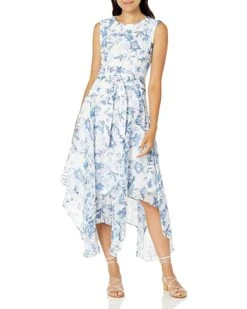 Calvin Klein Women's Sleeveless Midi Dress with Asymmetrical Hem | Dresses