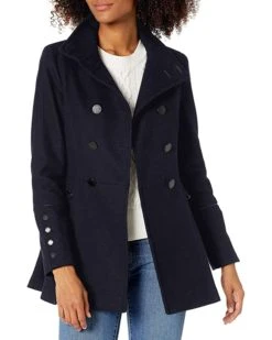 Calvin Klein Women's Double Breasted Pleated Wool | Coats & Outerwear