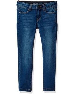 Calvin Klein Girls Ultimate Skinny Jeans, Super Soft Stretch Denim, 5 Pockets & Zipper Closure, Skinny Agedindigo, 7