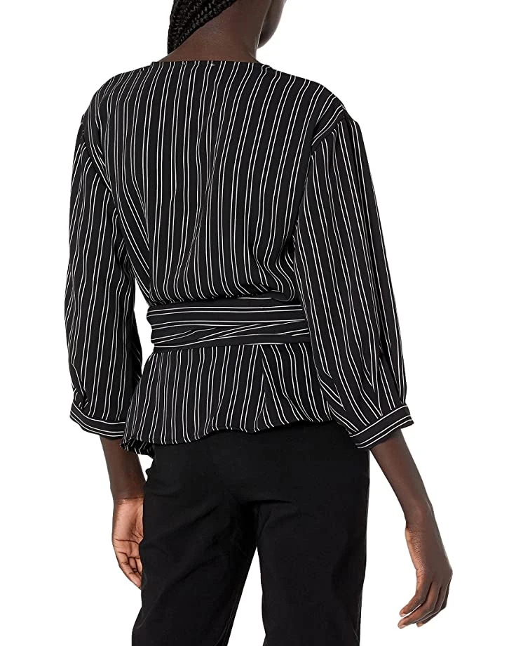 81eemtALL._AC_SR736920_.jpg Calvin Klein Women's Stripe 3/4 Sleeve Wrap Top with Belt | Shirts & Tops -Calvin Klein Sales Shop 81eemtALL. AC SR736920