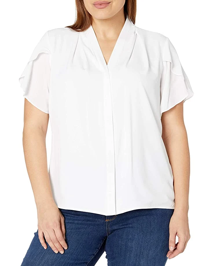 81fMob0ey1L._AC_SR736920_.jpg Calvin Klein Women's Plus Size Short Sleeve V-Neck Top | Shirts & Tops -Calvin Klein Sales Shop 81fMob0ey1L. AC SR736920