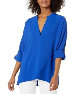 Calvin Klein Women's Ruffle Sleeve Blouse with V Neck | Shirts & Tops