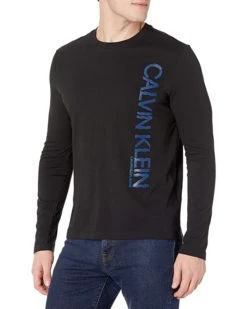 Calvin Klein Men's Long Sleeve Double Stripe Logo T-Shirt | Shirts & Tops