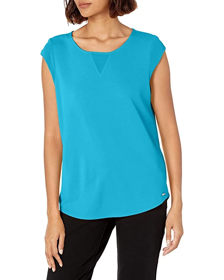 Calvin Klein Women's Short Sleeved Chiffon Top with Shirt Tail | Shirts & Tops 1 Calvin Klein Women's Short Sleeved Chiffon Top with Shirt Tail | Shirts & Tops