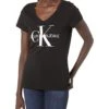 Calvin Klein Women's Foil Monogram Logo Short Sleeve Iconic Tee | Shirts & Tops