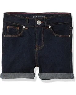 Calvin Klein Girls' Denim Shorts, Super Soft Stretch Fabric, 5 Functional Pockets & Button Closure