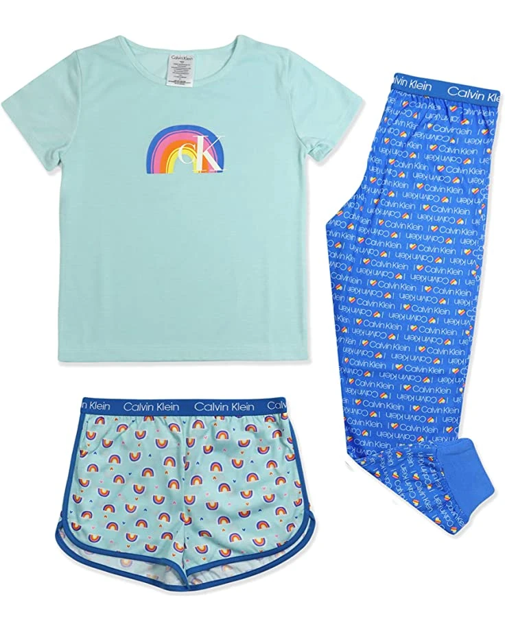 Calvin Klein Girls Sleepwear T-Shirt & Pj Shorts & Pajama Pant Sleep Set 2 Calvin Klein Girls Sleepwear T-Shirt & Pj Shorts & Pajama Pant Sleep Set - Image 2