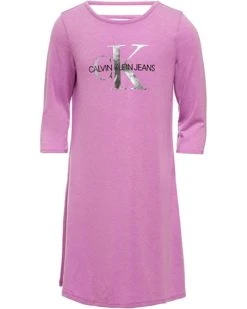 Calvin Klein Girls' Long Sleeve Solid Logo Dress | Dresses