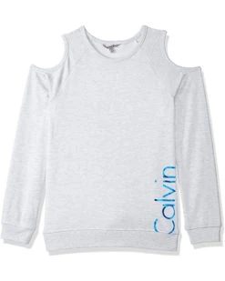 Calvin Klein Big Girls' Logo Cold Shoulder Sweatshirt | Hoodies & Sweatshirts
