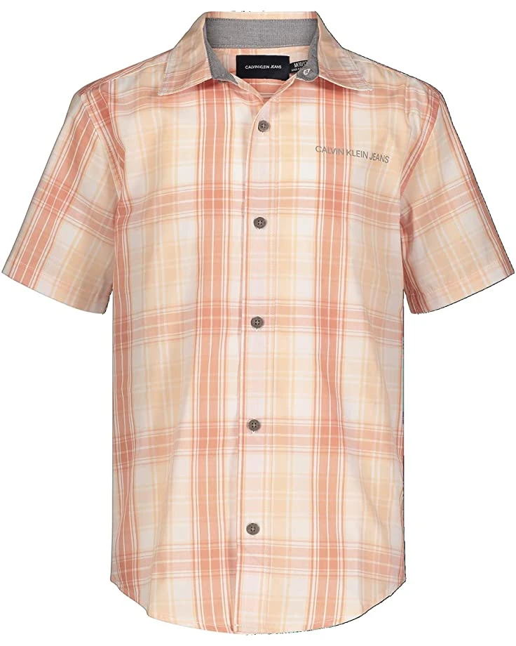 Calvin Klein Boys' Short Sleeve Button Up Woven Shirt | Shirts & Tops 1 Calvin Klein Boys' Short Sleeve Button Up Woven Shirt | Shirts & Tops