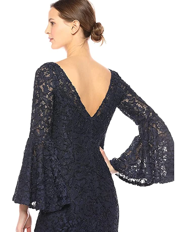 Calvin Klein Women's Lace Gown with Bell Sleeves | Dresses 3 Calvin Klein Women's Lace Gown with Bell Sleeves | Dresses - Image 3