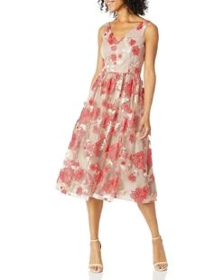 Calvin Klein Women's Sleeveless V-Neck Embroidered Party Dress | Dresses