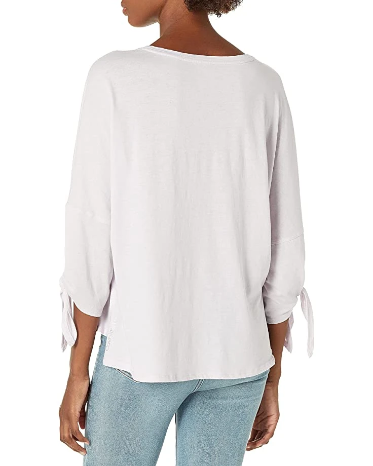 Calvin Klein Women's Dropped Shoulder Tie Sleeve Tee | Shirts & Tops 2 Calvin Klein Women's Dropped Shoulder Tie Sleeve Tee | Shirts & Tops - Image 2