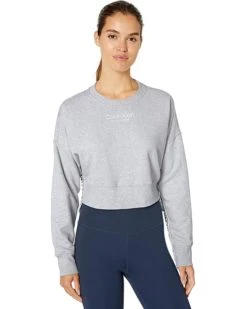 Calvin Klein Women's Vintage Logo Tape Crew Neck Crop Pullover | Hoodies & Sweatshirts
