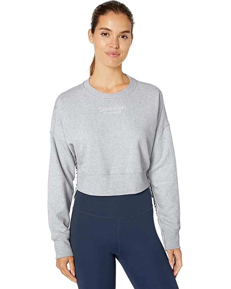 Calvin Klein Women's Vintage Logo Tape Crew Neck Crop Pullover | Hoodies & Sweatshirts 1 Calvin Klein Women's Vintage Logo Tape Crew Neck Crop Pullover | Hoodies & Sweatshirts