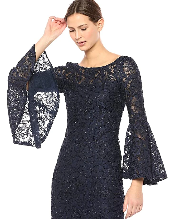 Calvin Klein Women's Lace Gown with Bell Sleeves | Dresses 2 Calvin Klein Women's Lace Gown with Bell Sleeves | Dresses - Image 2