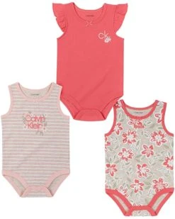 Calvin Klein Baby-girls 3 Pieces Pack Bodysuits | Baby One Pieces