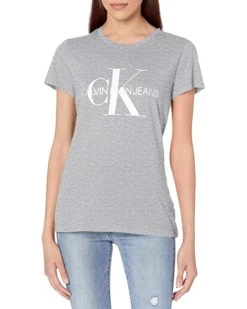 Calvin Klein Women's Foil Monogram Logo Short Sleeve Iconic Tee | Shirts & Tops -Calvin Klein Sales Shop 81yRcwzUAS. AC SR736920