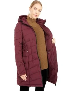 Calvin Klein Zip Front Stretch Walker Length Coat with Hood and Side Pockets | Coats & Outerwear -Calvin Klein Sales Shop 81z9hzrO3FL. AC SR736920