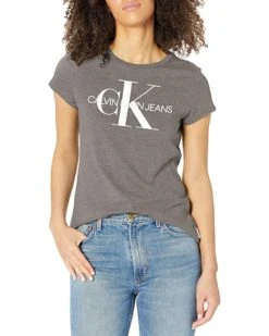Calvin Klein Women's Short Sleeve Cropped Logo T-Shirt | Shirts & Tops -Calvin Klein Sales Shop 912NrULRhIL. AC SR736920