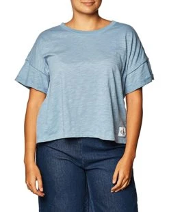 Calvin Klein Women's Short Sleeve Cropped Logo T-Shirt | Shirts & Tops -Calvin Klein Sales Shop 914Tu1TaEiS. AC SR736920