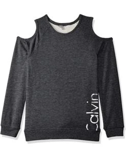 Calvin Klein Big Girls' Logo Cold Shoulder Sweatshirt | Shirts & Tops